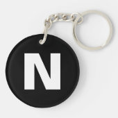 Initial Monogram | Modern Stylish Trendy Letter  キーホルダー (裏面)