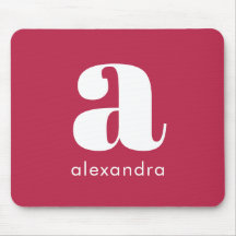 Initial Name Monogram Professional Simple Magenta 