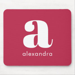 Initial Name Monogram Professional Simple Magenta  マウスパッド