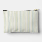 Initial Neutral Dusty Blue Stripe Rustic Farmhouse アクセサリーポーチ (裏面)