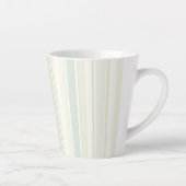 Initial Neutral Dusty Blue Stripe Rustic Farmhouse カフェラテマグ (右)
