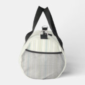 Initial Neutral Dusty Blue Stripe Rustic Farmhouse ダッフルバッグ (右)