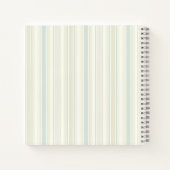 Initial Neutral Dusty Blue Stripe Rustic Farmhouse ノートブック (裏面)