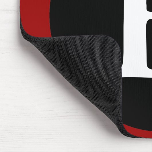 Initial R / Letter R Red Black & White Mousepad マウスパッド (コーナー)