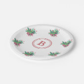Initial, Red & Green Christmas Bouquet ペーパープレート (アングル)