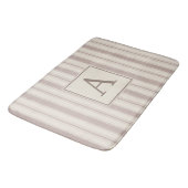 Initial Rustic Farmhouse Striped Beige & Taupe バスマット (アングル)