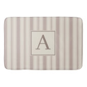 Initial Rustic Farmhouse Striped Beige & Taupe バスマット (正面)
