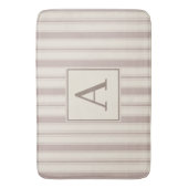 Initial Rustic Farmhouse Striped Beige & Taupe バスマット (正面縦)