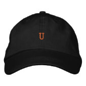 Initial U letter Embroidered Cap Monogram Hat 刺繍入りキャップ (正面)