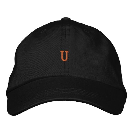 Initial U letter Embroidered Cap Monogram Hat 刺繍入りキャップ (正面)