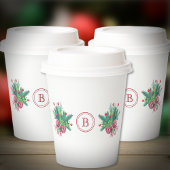 Initial, Watercolor Berries & Greenery Bouquet 紙コップ