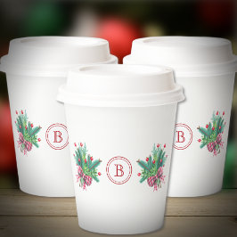 Initial, Watercolor Berries & Greenery Bouquet 紙コップ