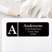 Initialed Black And White Return Address Label ラベル (インサイチュ)