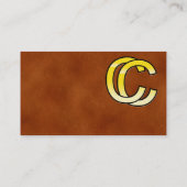 initiales  C et C en or sur fond de cuir 名刺 (裏面)