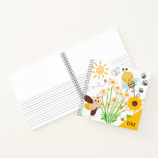 Initials Add your own image Bee favorite Cute Kids ノートブック