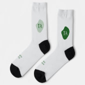 Initials and Name in Green on Green Bubble ソックス (左)