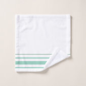 Initials cute green stripes minimalist White バスタオルセット (ウォッシュタオル)