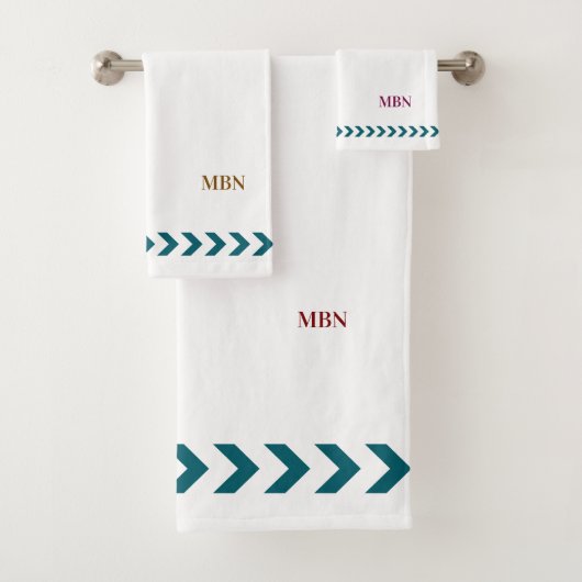 Initials minimalist blue abstracts White バスタオルセット (インサイチュ)