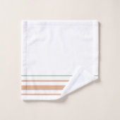 Initials minimalist earth tone Stripes White  バスタオルセット (ウォッシュタオル)