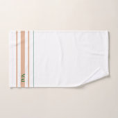 Initials minimalist earth tone Stripes White  バスタオルセット (ハンドタオル)