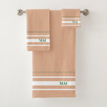 Initials minimalist earth tone White stripes cute