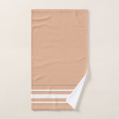 Initials minimalist earth tone White stripes cute バスタオルセット (ハンドタオル)
