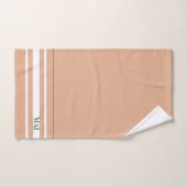 Initials minimalist earth tone White stripes cute バスタオルセット (ハンドタオル)