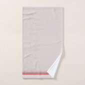 Initials  modern pink background red striped Chic バスタオルセット (ハンドタオル)
