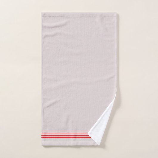 Initials modern pink background red striped Chic バスタオルセット (ハンドタオル)