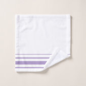 Initials pretty purple stripes minimalist White バスタオルセット (ウォッシュタオル)