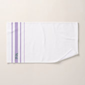 Initials pretty purple stripes minimalist White バスタオルセット (ハンドタオル)