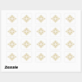 Initials White & Gold Sophisticated Swirly スクエアシール (シート)