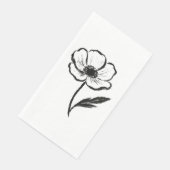 Ink Anemone Minimalist Flower Brushstroke Art on  (コーナー)