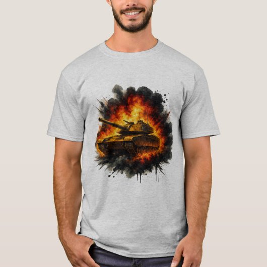 Ink Blast Tank – Military Explosion Art T-Shirt Tシャツ (正面)