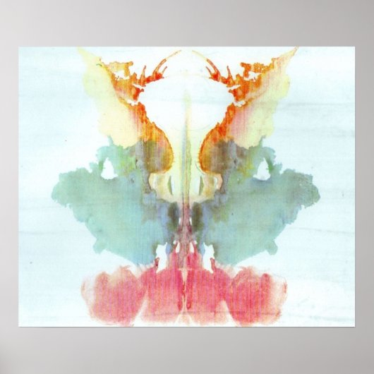 INK BLOT Psychology Inkblot test Ninth blot Rorsch ポスター (正面)