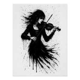 Ink‑Born Violinist in the Storm of Sound ポスター