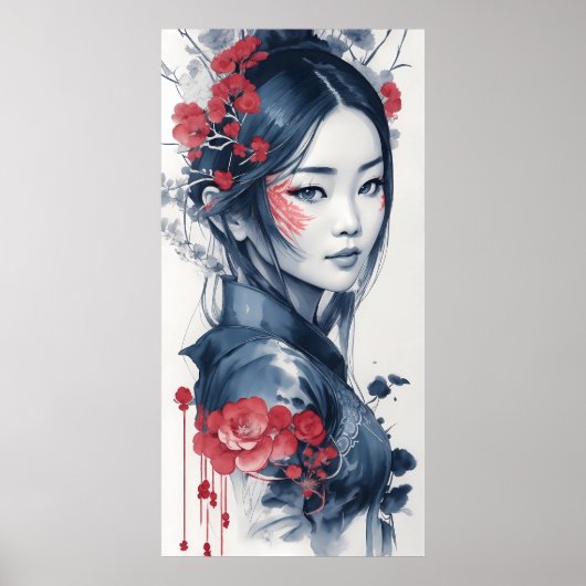 Ink drawing of Vietnamese Lady ポスター (正面)