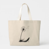 Ink‑Drawn Mushroom Cluster Tote Bag ラージトートバッグ (裏面)