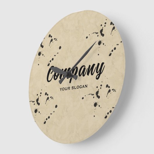 Ink Drop Effect Company Name ラージ壁時計 (傾斜)