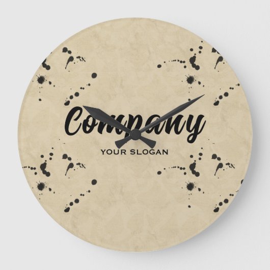 Ink Drop Effect Company Name ラージ壁時計 (正面)