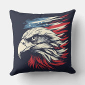 Ink Eagle & American Flag Art Freedom Never Fades クッション (裏面)