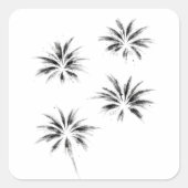 Ink Firework Bursts Minimalist Celebration Art on スクエアシール (正面)