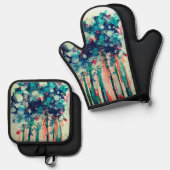 Ink flowers 鍋つかみ&鍋敷きセット (正面/裏面)