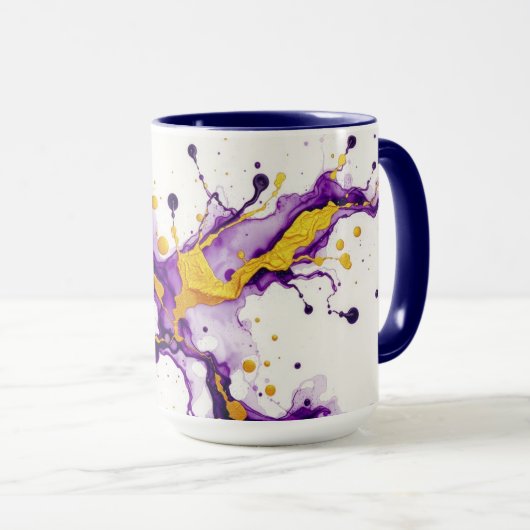 Ink & Gold Dance Fluid Motion Aesthetic マグカップ (正面右)