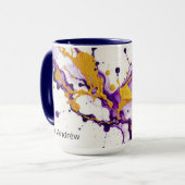 Ink & Gold Dance Fluid Motion Aesthetic マグカップ (正面左)