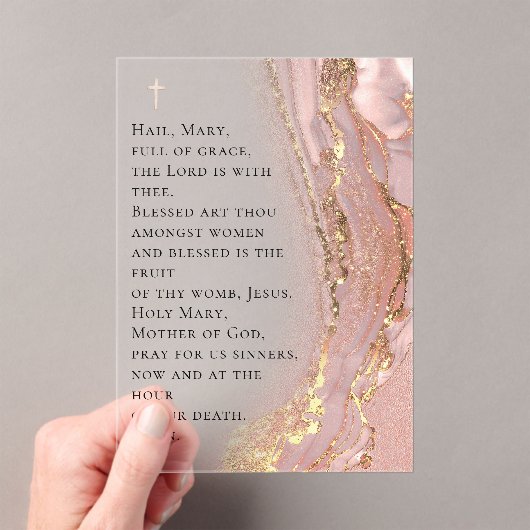 ink marble Hail Mary prayer アクリル招待状 (インサイチュ (ポータブル))