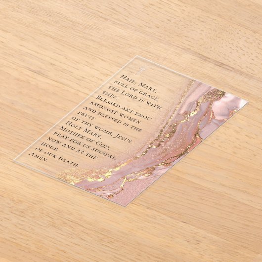 ink marble Hail Mary prayer アクリル招待状 (レイダウン)