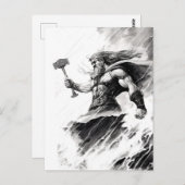 Ink of northern mythology god thor ポストカード (正面/裏面)