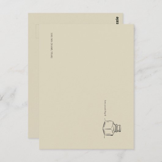Ink Pot Minimalist Book Lover ポストカード (正面/裏面)