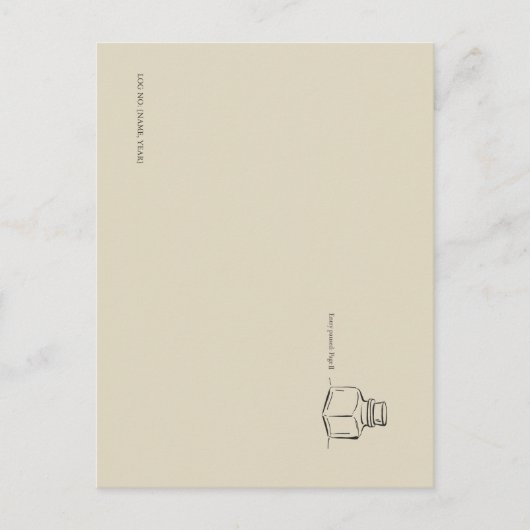 Ink Pot Minimalist Book Lover ポストカード (正面)